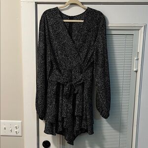 Elegant Black and White Polka Dot Romper